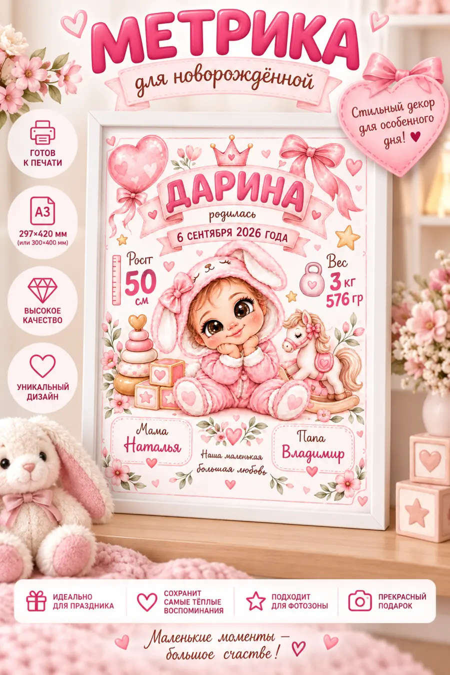 Пример детской метрики